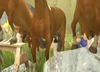 Aesthetic 3D animal porn with horses