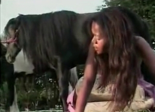 Bestiality with an ebony bombshell