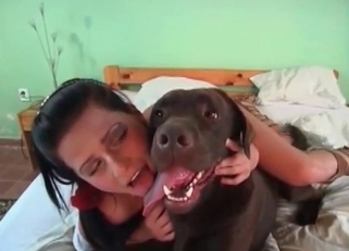 Crazy doggo enjoying this kinky slut